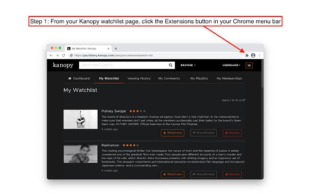 Kanopy אקראית מחנות האינטרנט של Chrome להפעלה עם OffiDocs Chromium באינטרנט