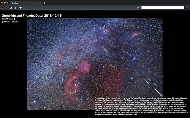 Random NASA Pic of the Day  from Chrome web store to be run with OffiDocs Chromium online