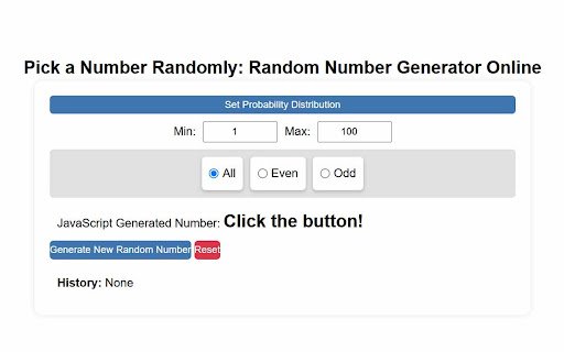 Random Number Generator  from Chrome web store to be run with OffiDocs Chromium online