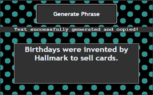 Random Phrase Generator  from Chrome web store to be run with OffiDocs Chromium online