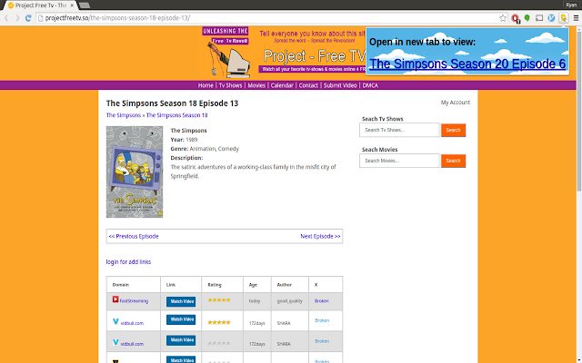 Random Simpsons  from Chrome web store to be run with OffiDocs Chromium online