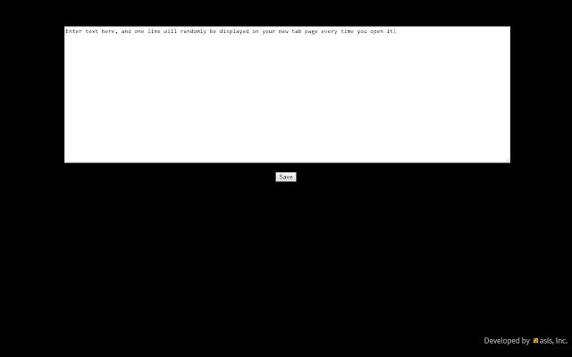 Random Text New Tab Page  from Chrome web store to be run with OffiDocs Chromium online
