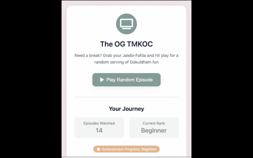 Random TMKOC Episode from Chrome web store to be run with OffiDocs Chromium online Random TMKOC Episode from Chrome web store to be run with OffiDocs Chromium online