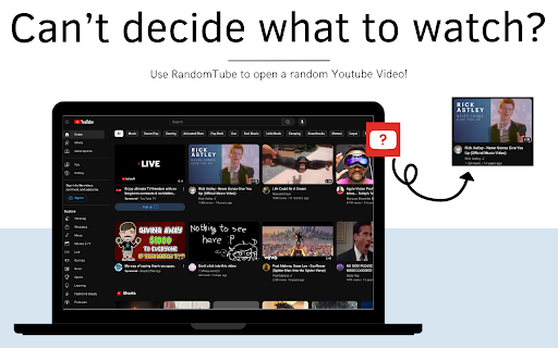 RandomTube  from Chrome web store to be run with OffiDocs Chromium online