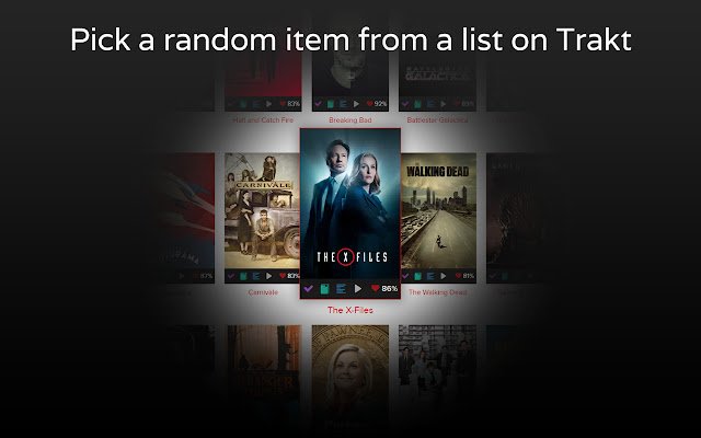 يتم تشغيل RandomTV for Trakt من متجر Chrome الإلكتروني مع OffiDocs Chromium عبر الإنترنت
