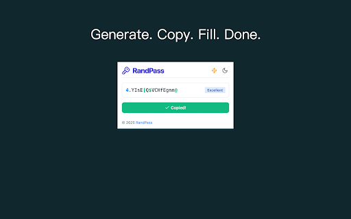 RandPass  from Chrome web store to be run with OffiDocs Chromium online