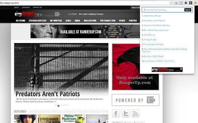 Ranger Ups Rhino Den News Feed  from Chrome web store to be run with OffiDocs Chromium online