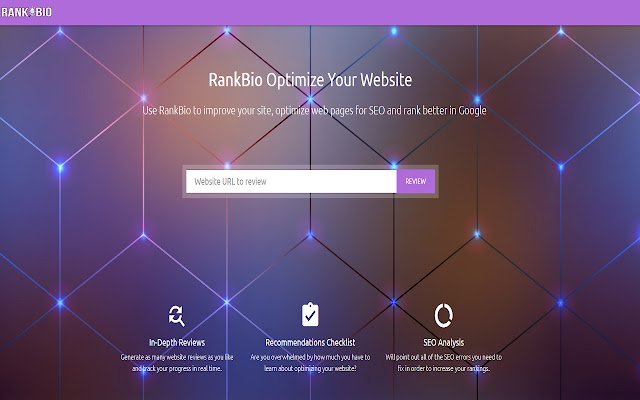 RankBio SEO Website Analysis mula sa Chrome web store na tatakbo sa OffiDocs Chromium online