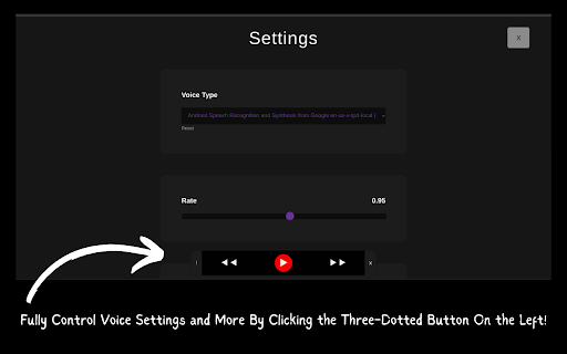 RAO Text To Speech  from Chrome web store to be run with OffiDocs Chromium online