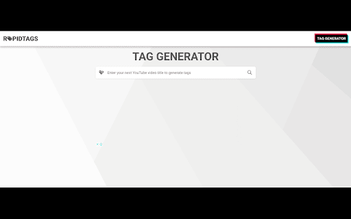 Rapidtags | Grow quicker on YouTube | YouTube Tag Generator from Chrome web store to be run with OffiDocs Chromium online Rapidtags | Grow quicker on YouTube | YouTube Tag Generator from Chrome web store to be run with OffiDocs Chromium online