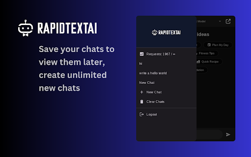 RapidTextAI AI Writing Assistant  from Chrome web store to be run with OffiDocs Chromium online