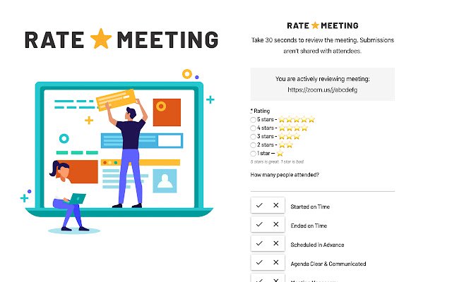 Rate a Meeting  from Chrome web store to be run with OffiDocs Chromium online