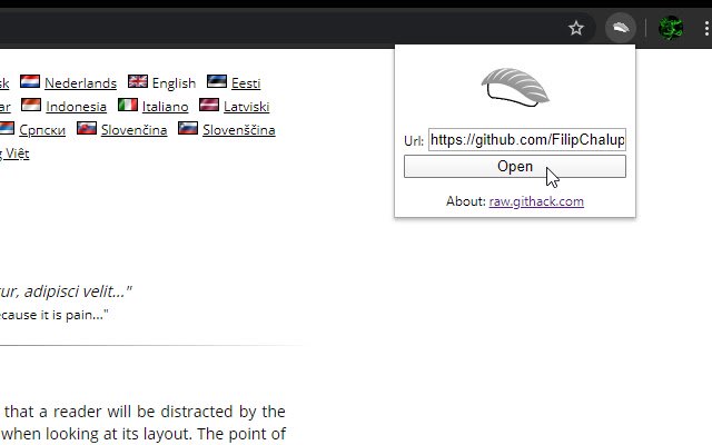Raw Githack  from Chrome web store to be run with OffiDocs Chromium online