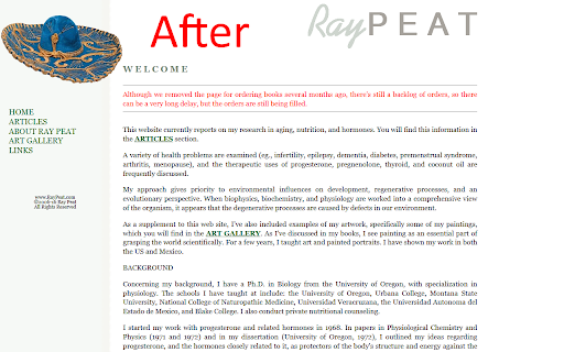 Ray Peat Styled  from Chrome web store to be run with OffiDocs Chromium online