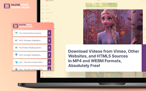 RazorWave Video Downloader  from Chrome web store to be run with OffiDocs Chromium online