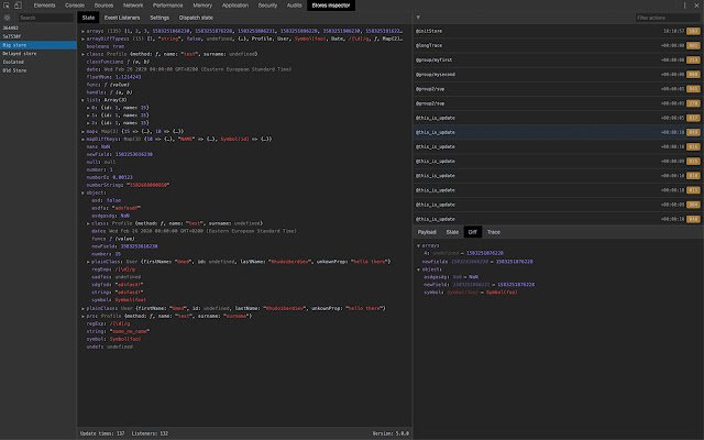 React Stores Devtools Extension de la boutique en ligne Chrome à exécuter avec OffiDocs Chromium en ligne