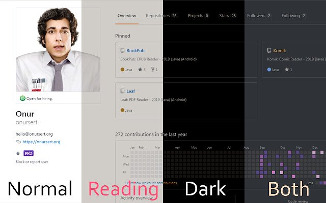 ReaDark Reading Dark Mode de la tienda web de Chrome se ejecutará con OffiDocs Chromium en línea