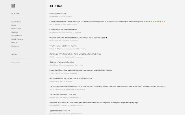 Reader One New Tab  from Chrome web store to be run with OffiDocs Chromium online