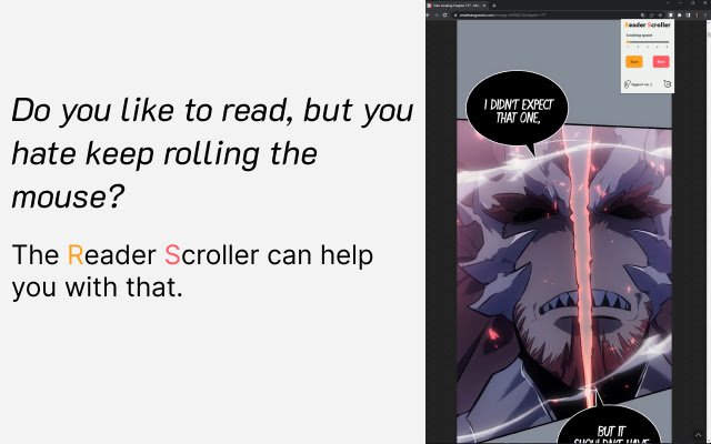 يتم تشغيل Reader Scroller من متجر Chrome الإلكتروني مع OffiDocs Chromium عبر الإنترنت