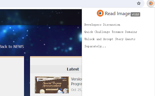 ReadImage  from Chrome web store to be run with OffiDocs Chromium online