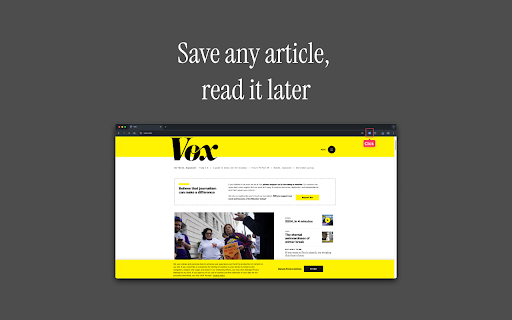 Read It Later  from Chrome web store to be run with OffiDocs Chromium online
