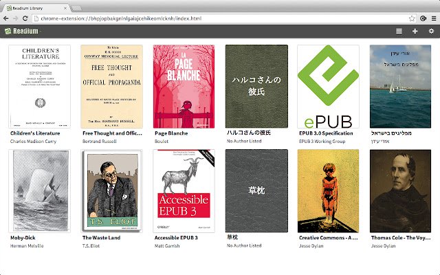 Readium  from Chrome web store to be run with OffiDocs Chromium online