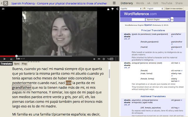 Readlang  from Chrome web store to be run with OffiDocs Chromium online