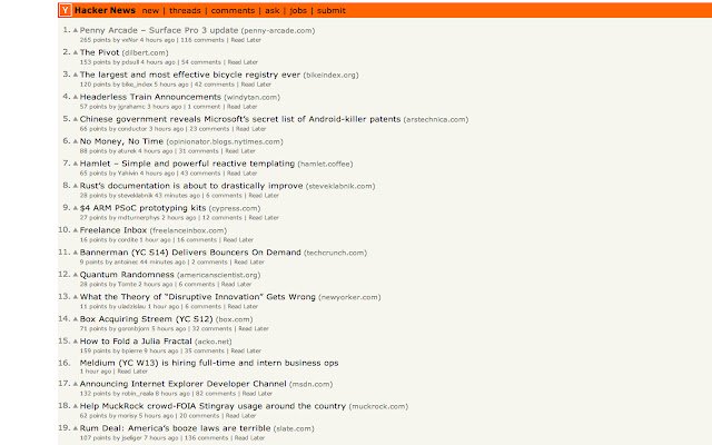 Read Later for Hacker News  from Chrome web store to be run with OffiDocs Chromium online