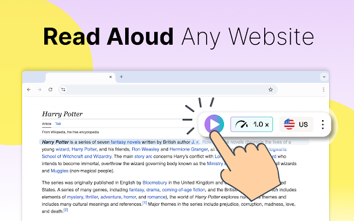 Read Out Loud  from Chrome web store to be run with OffiDocs Chromium online
