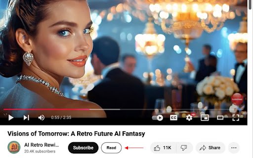 Read Youtube instead of watch  from Chrome web store to be run with OffiDocs Chromium online