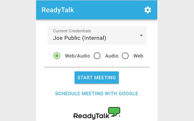 ReadyTalk Google Calendar Integration  from Chrome web store to be run with OffiDocs Chromium online