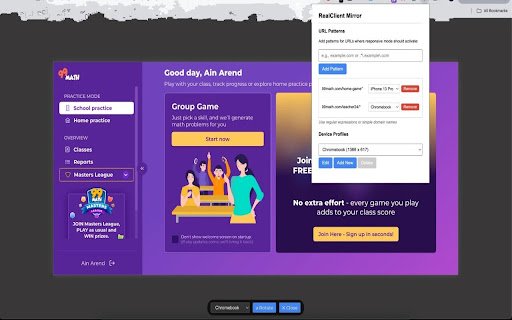 RealClient Mirror  from Chrome web store to be run with OffiDocs Chromium online
