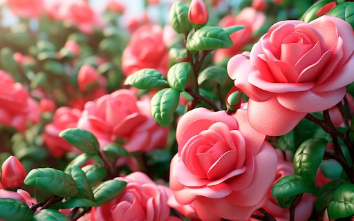 Realistic close up of 3d roses  from Chrome web store to be run with OffiDocs Chromium online