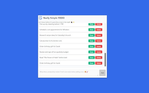 Really Simple TODO  from Chrome web store to be run with OffiDocs Chromium online