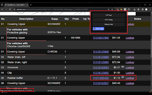 RealOemPlus  from Chrome web store to be run with OffiDocs Chromium online