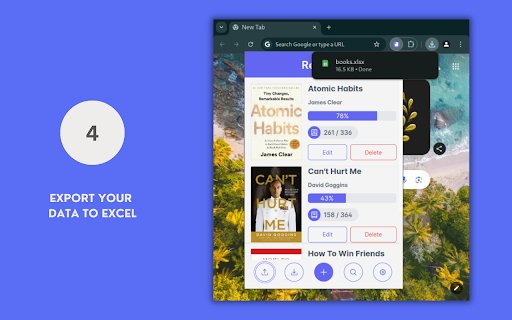 Rebooks Save  Track your reading progress  from Chrome web store to be run with OffiDocs Chromium online