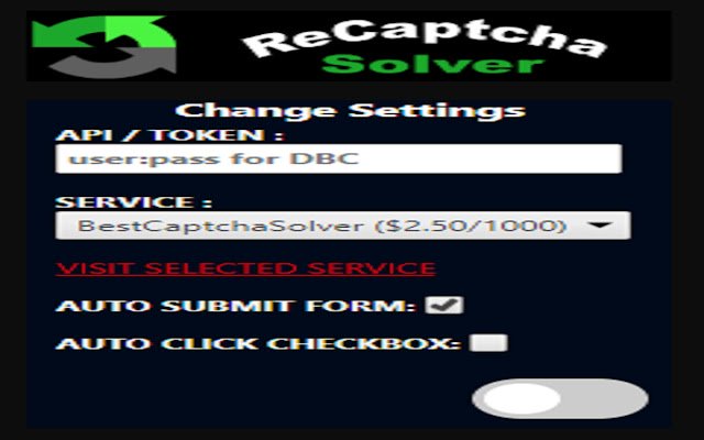 ReCaptcha Solver ze sklepu internetowego Chrome do uruchomienia z OffiDocs Chromium online