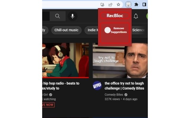 RecBloc  from Chrome web store to be run with OffiDocs Chromium online