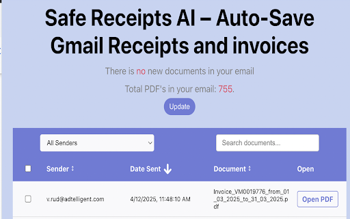 ReceiptFloW Sync and sort your Gmail receipts  from Chrome web store to be run with OffiDocs Chromium online