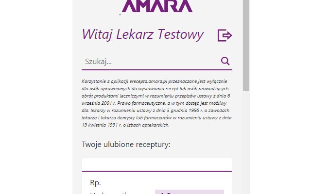 Receptariusz AMARA  from Chrome web store to be run with OffiDocs Chromium online