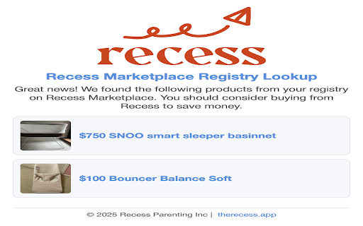 Recess Marketplace Registry Lookup  from Chrome web store to be run with OffiDocs Chromium online