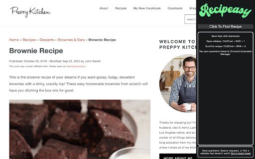 Recipeasy  from Chrome web store to be run with OffiDocs Chromium online
