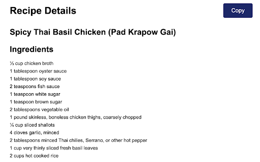 Recipe Extractor  from Chrome web store to be run with OffiDocs Chromium online