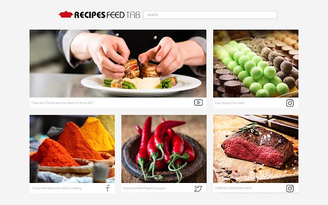 Recipes Feed Tab  from Chrome web store to be run with OffiDocs Chromium online