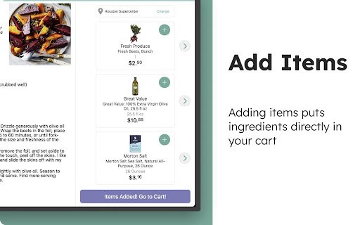 Recipe Viewer  Grocery Assistant | Ceres Cart  from Chrome web store to be run with OffiDocs Chromium online