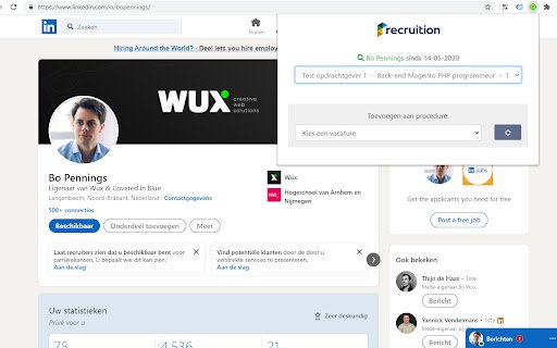 Recruition  from Chrome web store to be run with OffiDocs Chromium online
