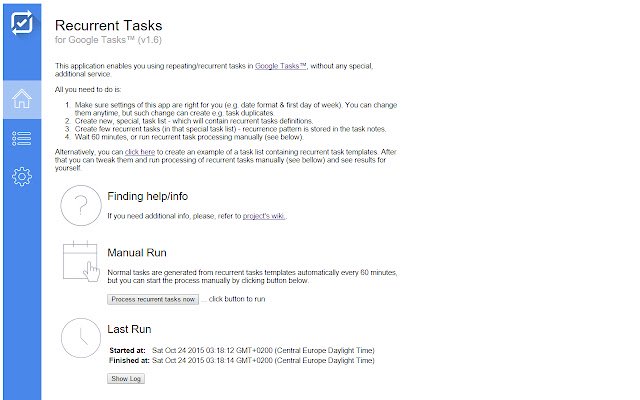 Tâches récurrentes pour GTasks de la boutique en ligne Chrome à exécuter avec OffiDocs Chromium en ligne