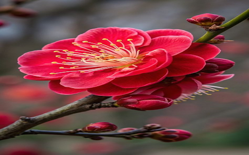 Red apricot blossom wallpaper  from Chrome web store to be run with OffiDocs Chromium online