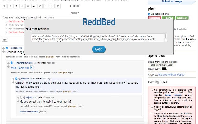 ReddBed  from Chrome web store to be run with OffiDocs Chromium online