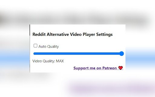 Reddit Alternative Video Player  from Chrome web store to be run with OffiDocs Chromium online